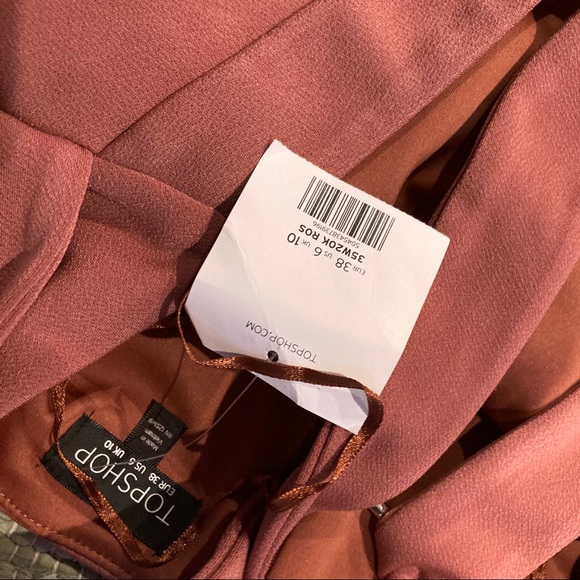 Topshop Cross Front Skater Dress Rose Mauve NWT! - Picture 10 of 11